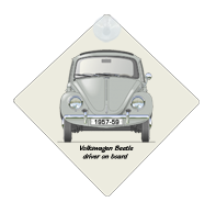 VW Beetle 1957-59 Car Window Hanging Sign